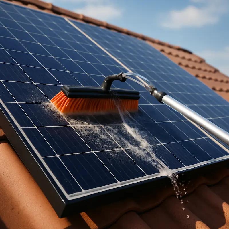 Czyszczenie paneli fotowoltaicznych z podnośnika MKM Service